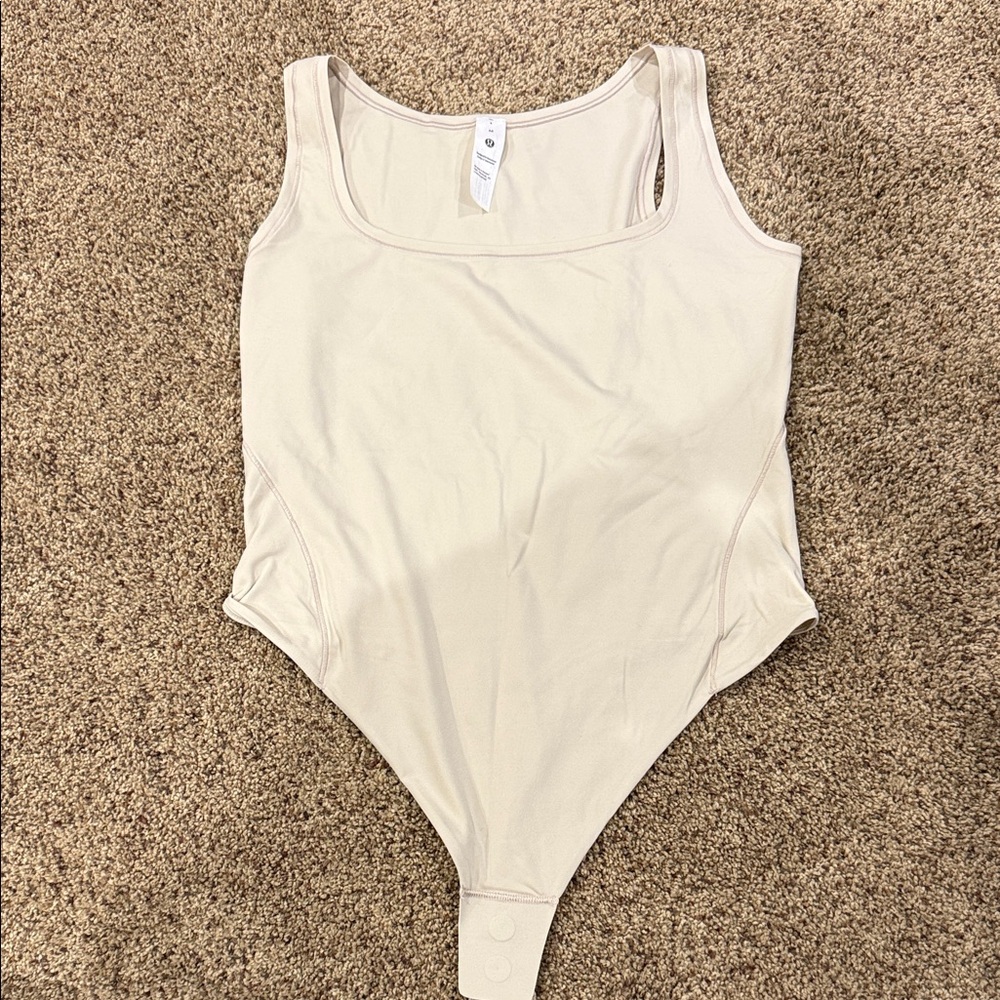 lululemon athletica Neutral Cream Scoop-Neck Bodysuit